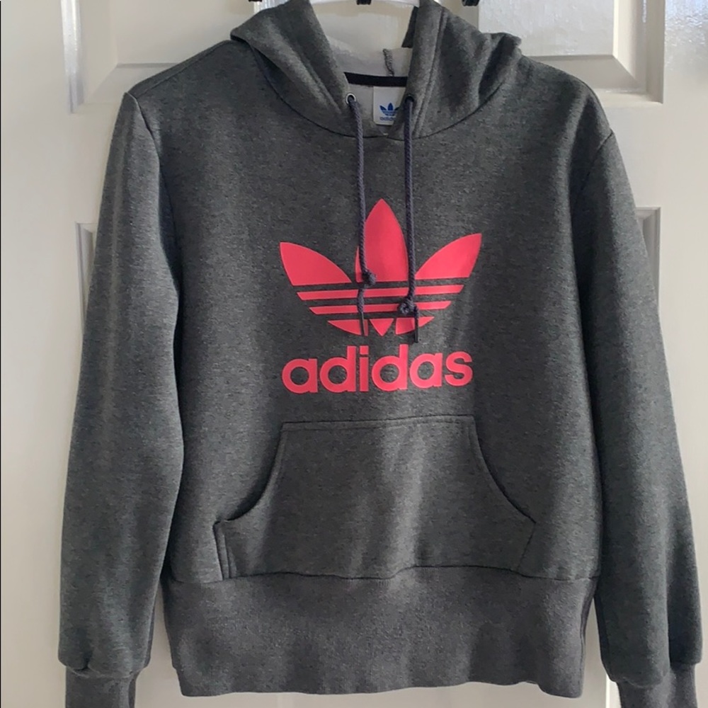 Adidas Trefoil Gray/Pink Hoodie